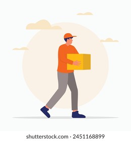 Goods delivery services flat illustration
