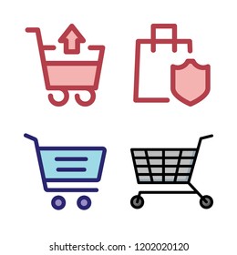 goods icon set. vector set about shopping cart icons set.