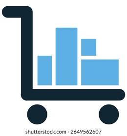 Ícone de mercadorias vetor, representando produtos, mercadorias e mercadorias. Ideal para comércio eletrônico, varejo, comércio e ilustração de itens para venda ou distribuição.