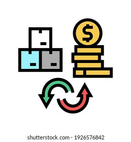 goods for money converter color icon vector. goods to money converter sign. isolated symbol illustration