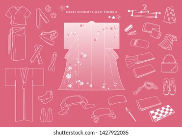 Goods needed to wear KIMONO.