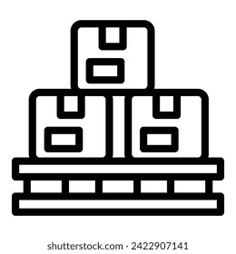 Goods pallet icon outline vector. Container equipment. Warehouse storage
