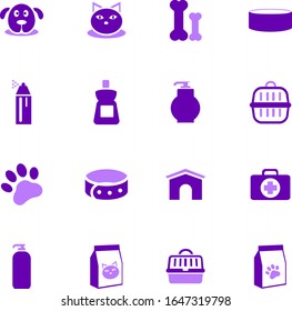 Goods for pets color vector icons for user interface design