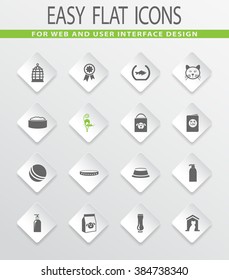 Goods for pets easy flat web icons for user interface design