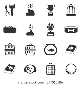 Goods for pets icon set for web sites and user interface