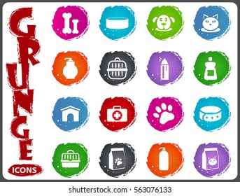 Goods for pets icon set for web sites and user interface