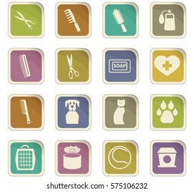 Goods for pets icon set for web sites and user interface