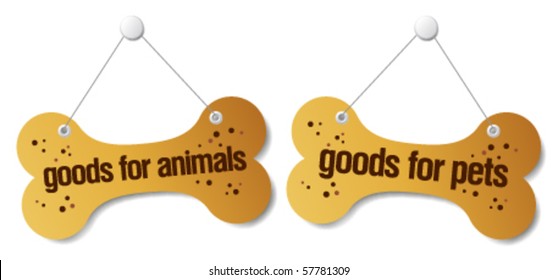 goods for pets signs set