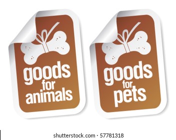 goods for pets stickers set