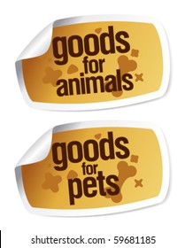 goods for pets stickers set