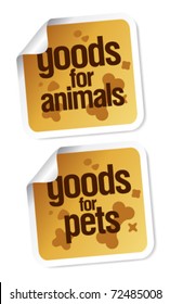 Goods for pets stickers set