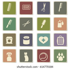 goods for pets vector icons for user interface design