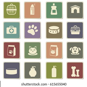 goods for pets vector icons for user interface design