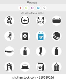 goods for pets vector icons for user interface design