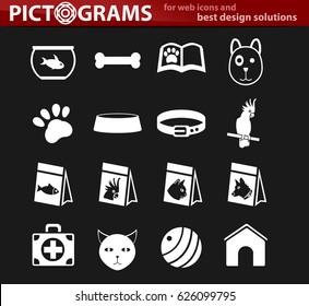 goods for pets vector icons for user interface design