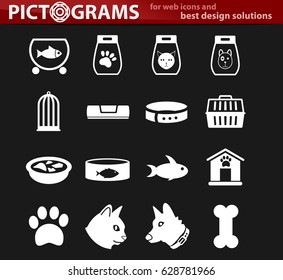 goods for pets vector icons for user interface design