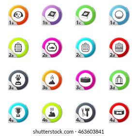 Goods for pets web icons for user interface design