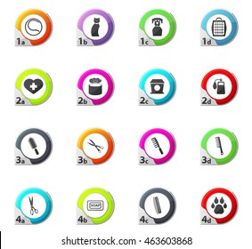 Goods for pets web icons for user interface design