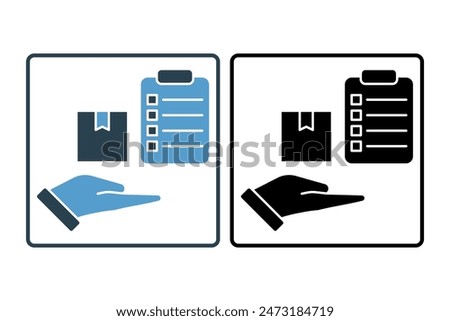 Goods receipt icon. icon related to supply chain. suitable for web site, app, user interfaces, printable etc. solid icon style. simple vector design editable