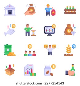 Goods Trading Flat Icons Download

