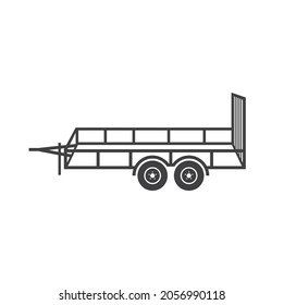 goods trailer illustration, vector art.