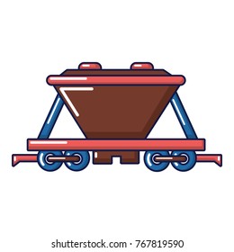 Goods train icon. Cartoon illustration of goods train vector icon for web
