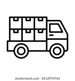 Goods Transport Vector Line Icon Design
