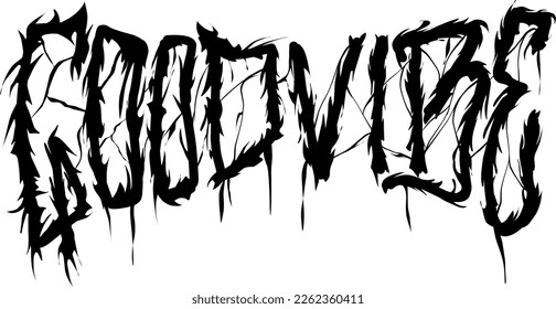 Goodvibe metal lettering t-shirt design 