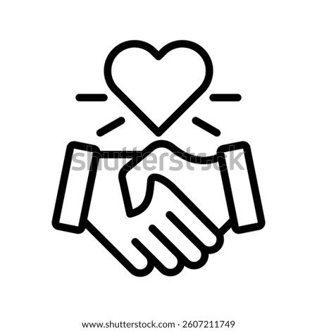 Goodwill Line Vector Illustration On White Background.
