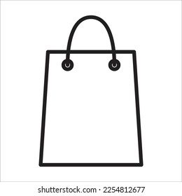 Shopping bag icon, doodle, line style. Colorful sign symbol. Paper bags  isolated on a white background. Gift package. Vector Illustration Stock  Vector Image & Art - Alamy