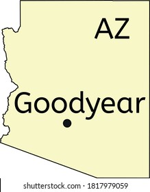 Goodyear city location on Arizona map