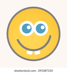 Goofy - Cartoon Smiley Vector Face