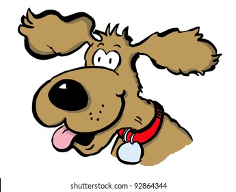 Goofy dog sticking out it's tongue