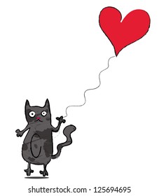 Goofy doodle cat