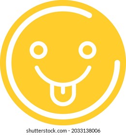 Goofy emoticon, illustration, vector, on a white background.