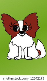 Goofy Papillon Cartoon Vector