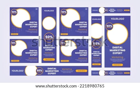 Google Ads Banner set for discount promotion and offer.Special discount, sale, offer GDN Banner set.