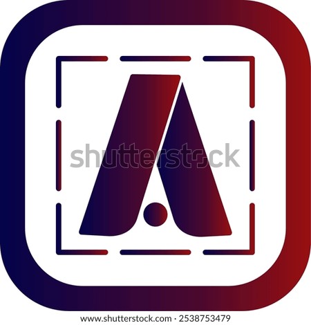 Google Adwords Glyph Gradient Round Corner Vector Icon Design