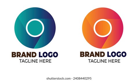 Google chrome logo with gradient vector file template. Blue, Brown colorful and editable brand logo file.