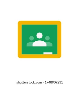 Google Classroom logo,Classroom makes it easy for learners and instructors to connect—inside and outside of schools.Google classroom vector illustration