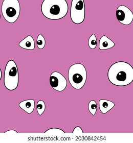 Google eyes in pastel purple pink seamless vector repeat