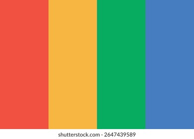Google four color icon with red, yellow, green, and blue stripes, representing technology, brand colors, and digital services icon