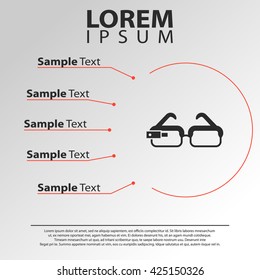 google glass icon. google glass infographics template