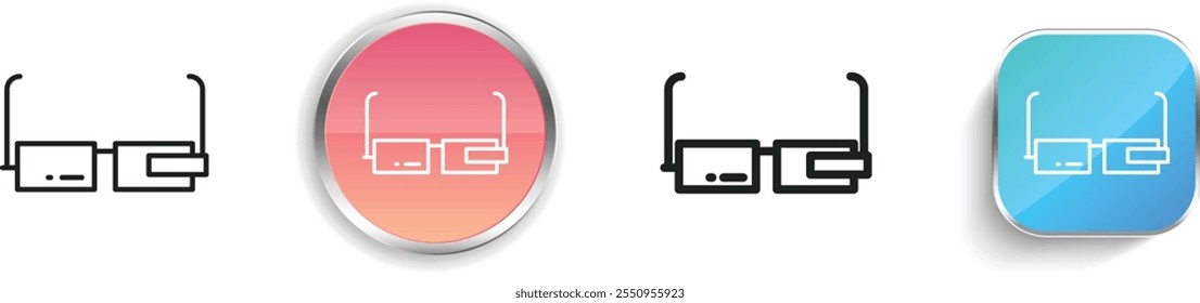 google glasses icon. Thin Linear, Regular and Button Style Design Isolated On White Background