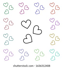 Google heart multi color style icon. Simple thin line, outline vector of heartbeat icons for ui and ux, website or mobile application
