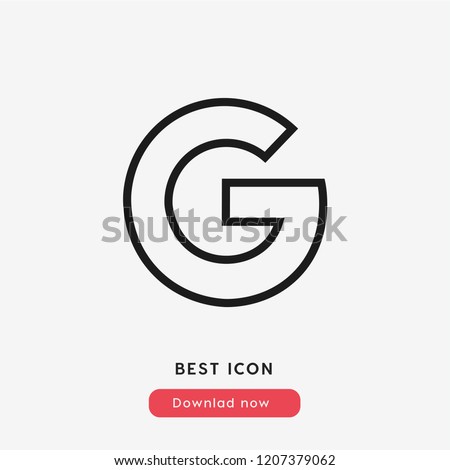 google icon vector. Linear style sign for mobile concept and web design. google symbol illustration. Pixel vector graphics - Vector.