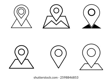 Google Map Outline Template Icon Design