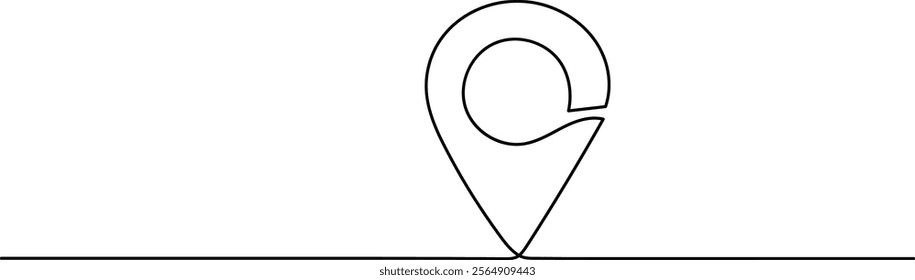 Google map and Travel icon continuous one line drawing illustration