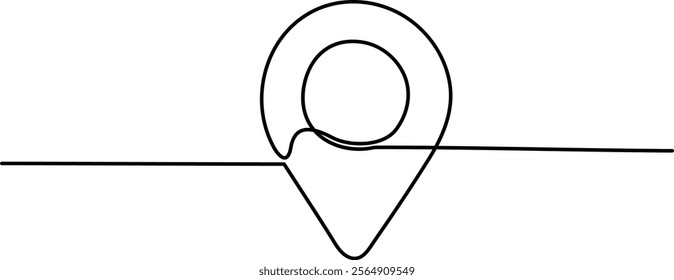 Google map and Travel icon continuous one line drawing illustration