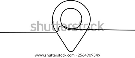 Google map and Travel icon continuous one line drawing illustration
